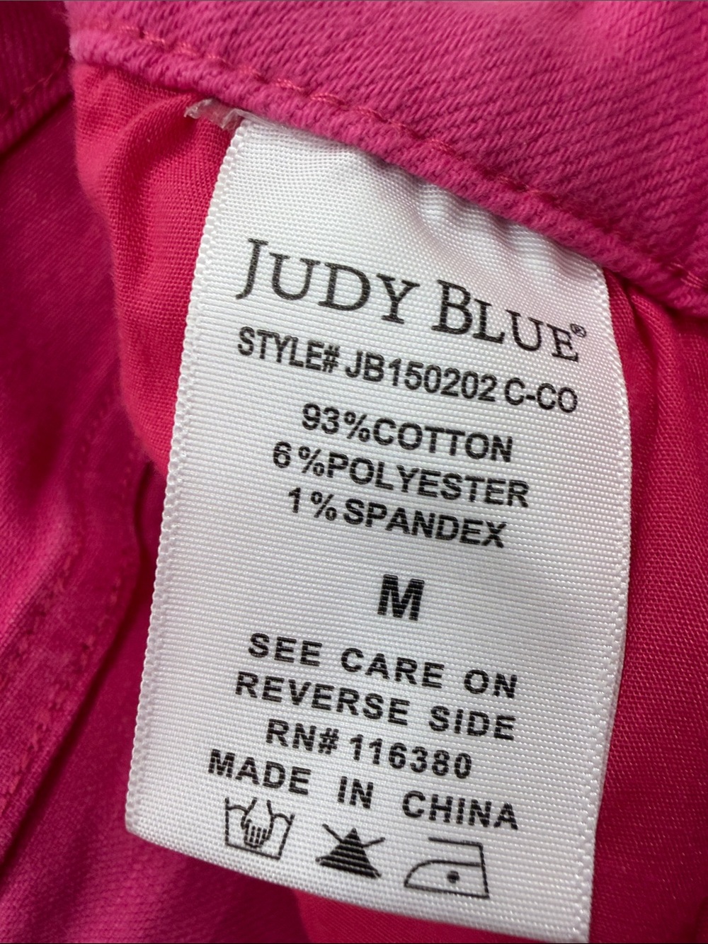 Judy Blue Bright Pink High-Rise Frayed Denim Shorts - Picture 5 of 5